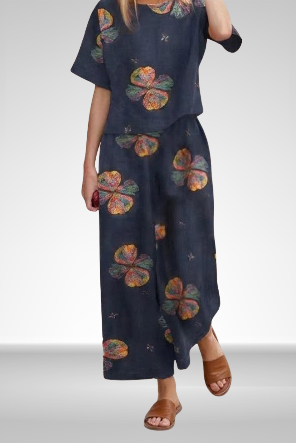 Navy Flowers / 5XL