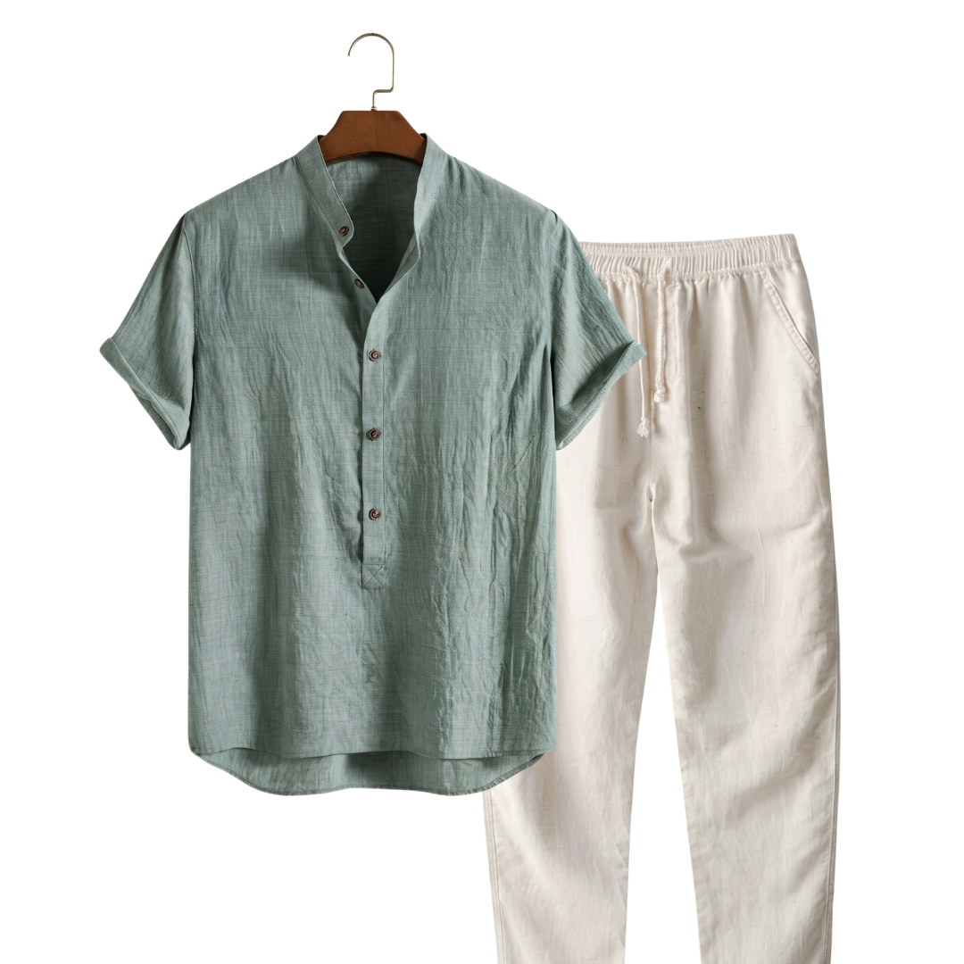 Mint green Shirt And Trousers / 4XL