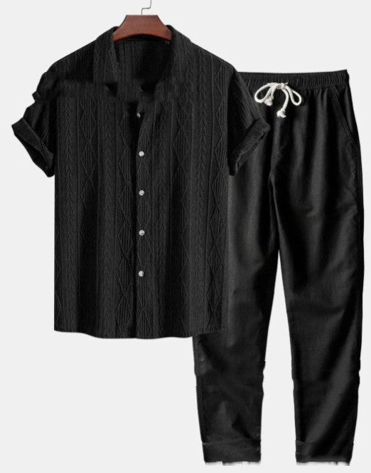 Black Shirt And Black Trousers / 5XL