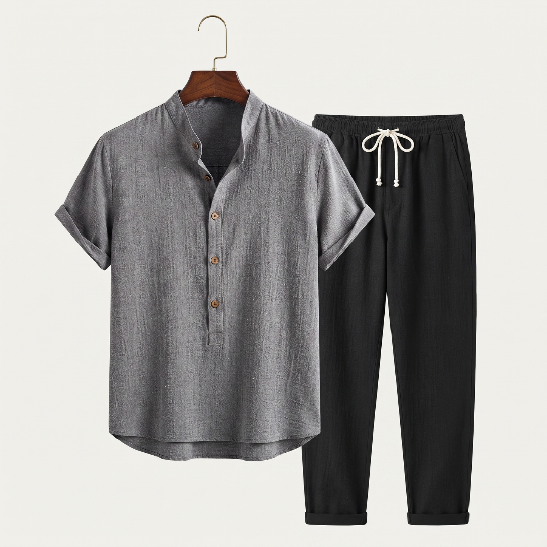 Gray Shirt And Black Trousers / 4XL