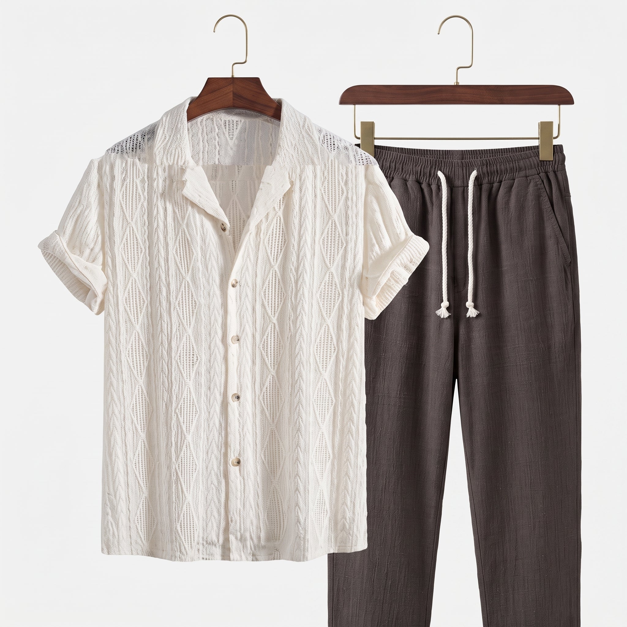 White Shirt And Brown Trousers / 5XL