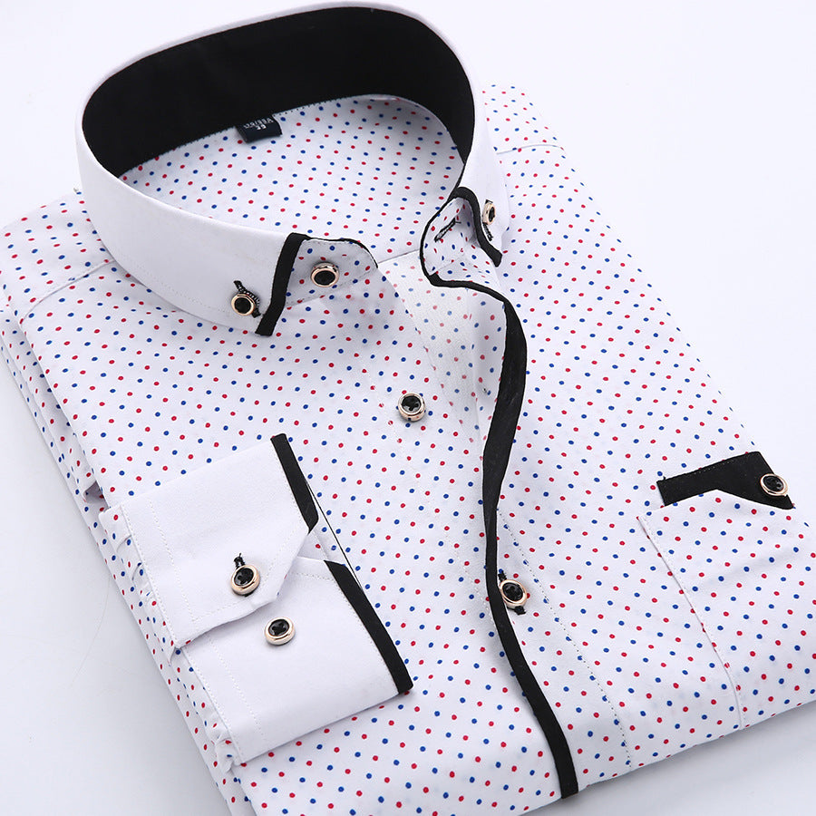 Blue and red with polka dots / 5XL